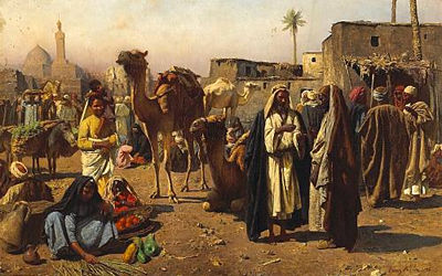 Franz Xaver Kosler : AN ARAB MARKET SCENE