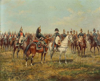 Paul Emile Léon Perboyre : NAPOLEON DECORATING A DRAGOON ON THE BATTLEFIELD; DRAGOONS IN REVIEW (2)