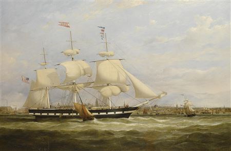 Samuel Walters : The packet ship Fanchon of the Black Star Line, arriving in the Mersey