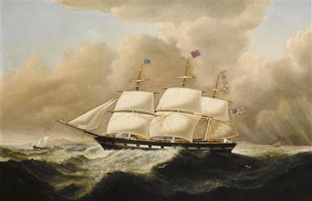 John Hughes : The packet ship Cromwell of the White Star Line off the coast of Anglesey