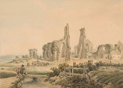 Michael Angelo Rooker : 'Neath Abbey, Glamorganshire', and another similar view (pair)