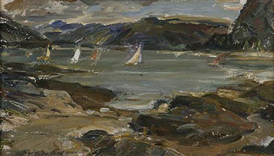 David McBeth Sutherland : 'Boat race, Lochcarron'