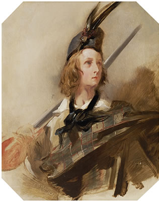 John Phillip : John Everett Millais, aged 13, as a Highland Page