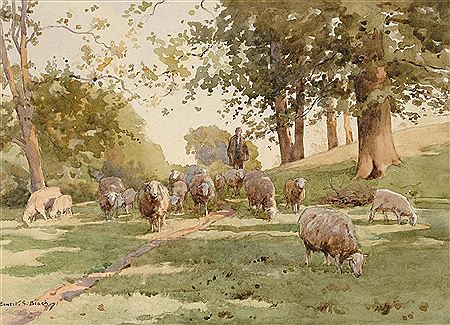 Ernest G Beach : Shepherd and his flock