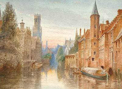 Albert Henry Findley : Le Quai du Rosaire, Bruges; Malines Cathedral(Pair)