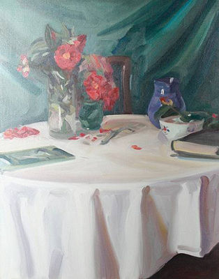 Antony Bream : Still life with peonies