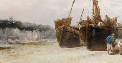 George Dodgson Callow : Low tide, a pair