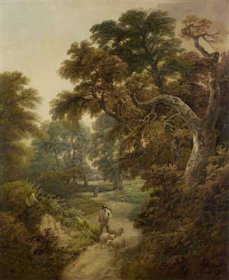 John Joseph Barker of Bath : The Old Oak on Hampton Down; Near Shirehampton, a pair