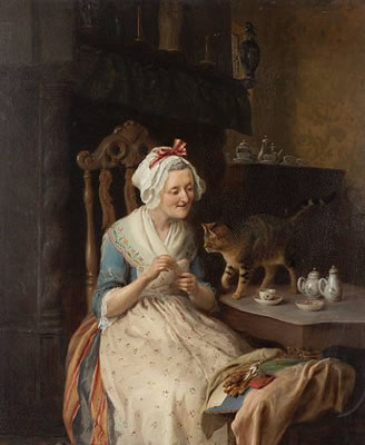 Francois Antonie Bruycker : The old lace-maker