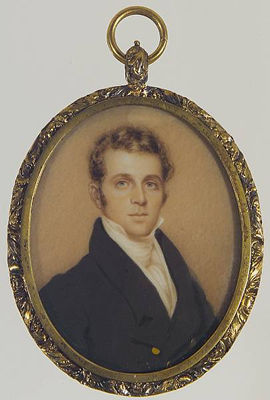 Nathaniel Rogers : A Gentleman, wearing black coat, white waistcoat and cravat