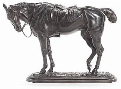 John Willis Good : A bronze model entitled 'The Tired Hunter'