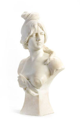 Henri Alphonse Nelson : Marble bust of a young girl