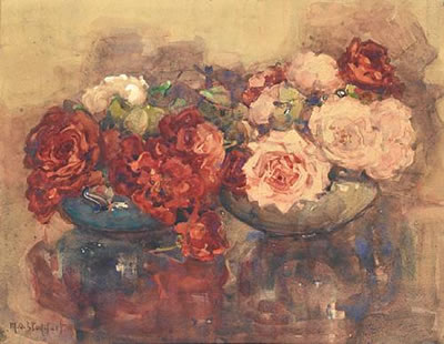 Margaret Olrog Stoddart : Still life of roses