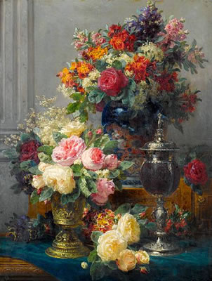 Jean Baptiste Robie : Spring flowers with chalices