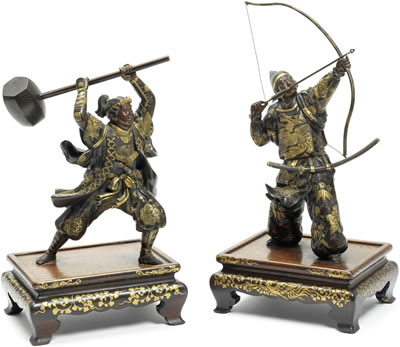 Eisuke Miyao : A pair of gilt-bronze samurai warriors (2)