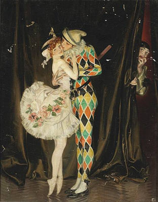 Frank Leyendecker : Arlecchino and Columbina