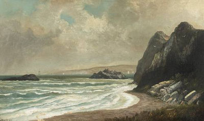 Gideon Jacques Denny : Bay of San Francisco near Golden Gate, Seal Rocks, 1879