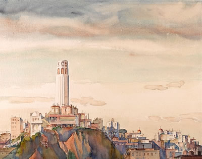 William Ross Cameron : Coit tower, 1937 and twelve other works including various views of San Francisco (thirteen)