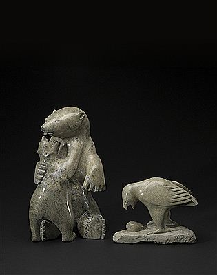 Ohito Ashoona : Cape Dorset, including a polar bear mother and cub