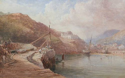 James George Philp : Repairing the Old Quay, Boscastle, Cornwall