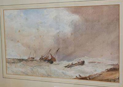 Edward Arden Tucker : Shipping in rough seas (a pair)