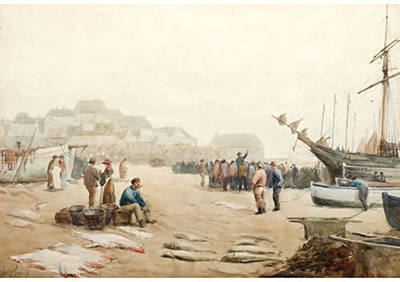 Hely Augustus Morton Smith : Fish Market, St. Ives