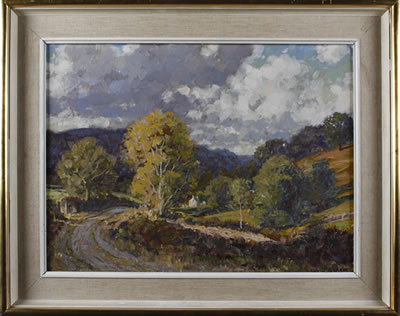 David Birch : A Hill Lane, Autumn