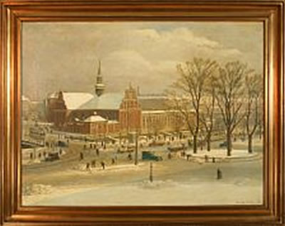 Axel Hou : Winter day at Holmens Cathedral, Denmark