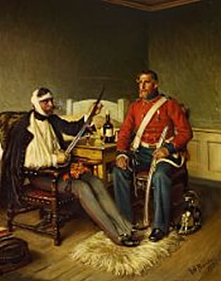 Vilhelm Rosenstand : Dragoon Andkjær is visiting his enemy Court Reichenbach at the hospital.