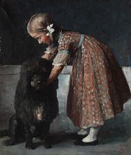 Vilhelm Henriques : A girl with a dog.