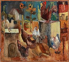 Ebba Carstensen : Composition with hens.