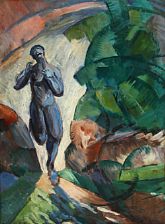 Hjalmar Kragh-Pedersen : Blue person in landscape