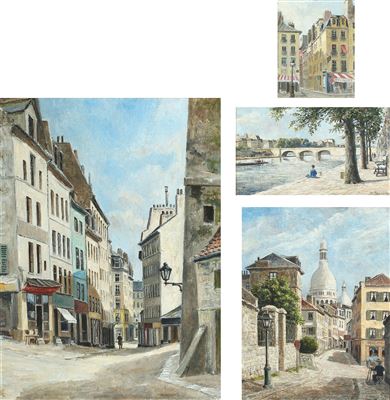 Frands Frandsen : Four cityscapes, Paris (4)