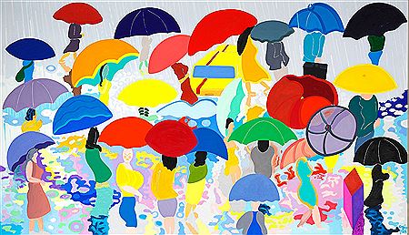 Tom Krojer : Figures with umbrellas