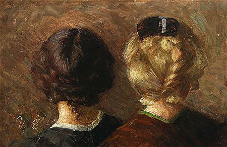 Yelva Vermehren : Portait of two girls with their backs turned