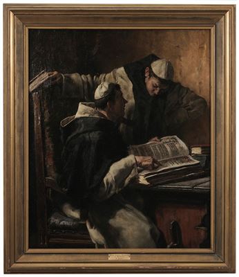 Friedrich Pondel : Monks Reading a Manuscript