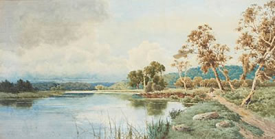 Henri Tebbitt : River landscape