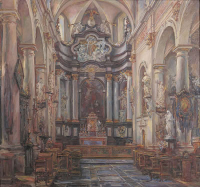 Frans Ros : Church interior.