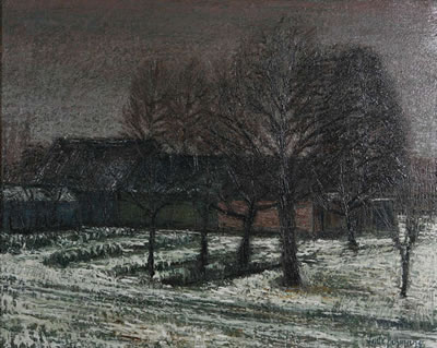 Lode Bosmans : Farmhouse in winter.