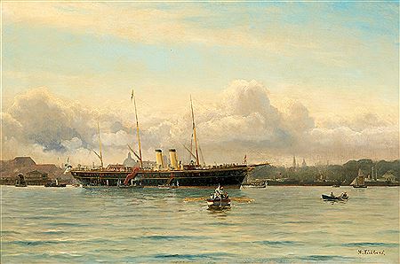 Holger Peter Svane Lubbers : THE RUSSIAN IMPERIAL YACHT POLAR STAR IN THE HARBOUR OF COPENHAGEN