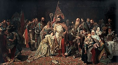 Wenceslas Vaclav von Brozik : Ottokar's farewell.