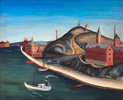 Alexander Roos : 'Från Långholmsbergen' (View over Stockholm). (d)