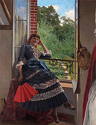 Edvard Axel Rosenberg : Young woman in window