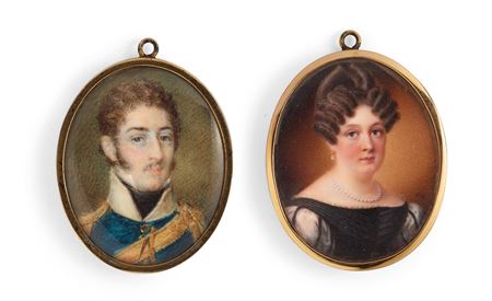 Johan Vilhelm Carl Way : 'Gustaf Johan Taube' (1796-1872) & Kristina Ulrika Lagerbring' (1798-1862) (2)