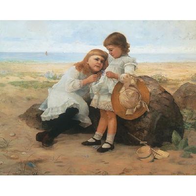 Edward Penfield : Little Girls at the Seashore, Pont-Aven