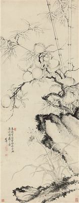 Shizhuo Li : PEACH, BAMBOO AND ROCK