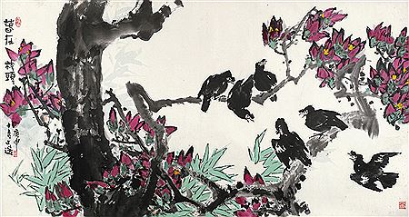 Wenxuan Tang : MYNAH BIRDS AND FLOWERS