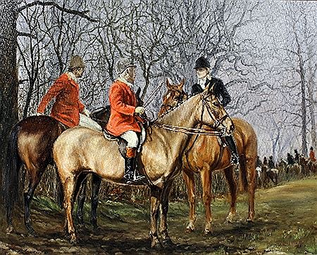 Phillip Sanders : Three members of the East Kent Hunt on horseback