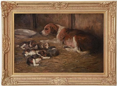 John Murray Thomson : FOX HOUND WITH PUPS