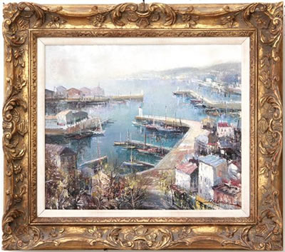 Lucien Delarue : PORT DE BEAULIEU, COTE D'AZUR